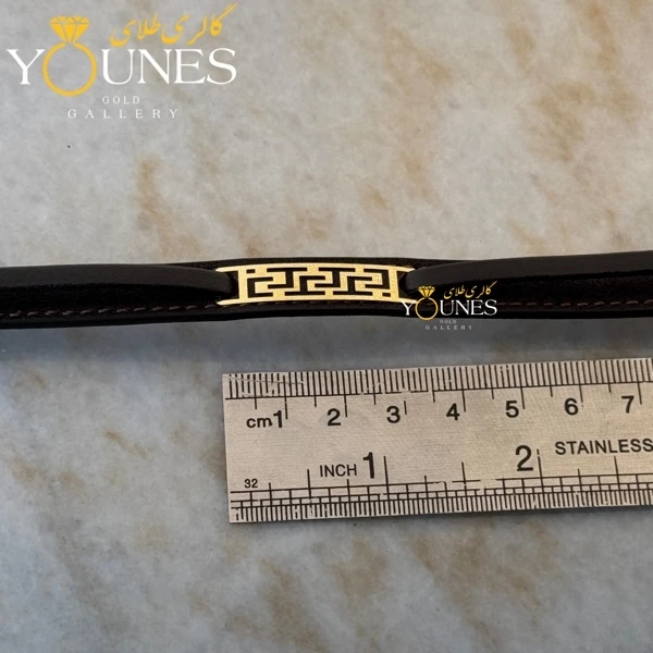 دستبند طلا چرم مردانه ورساچه L122 ورساچ